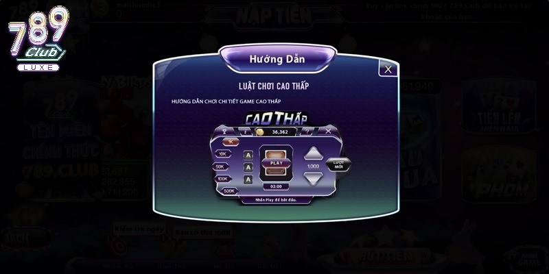 Tính năng nổi bật của Cao Thấp 789Club