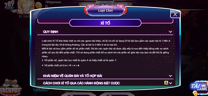 Chơi xì tố 789Club được thiết kế tối ưu, giúp người chơi dễ dàng nắm bắt luật chơi